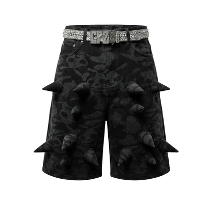 BLACK WIDOW SPIKY JORTS - HELLCANWAIT