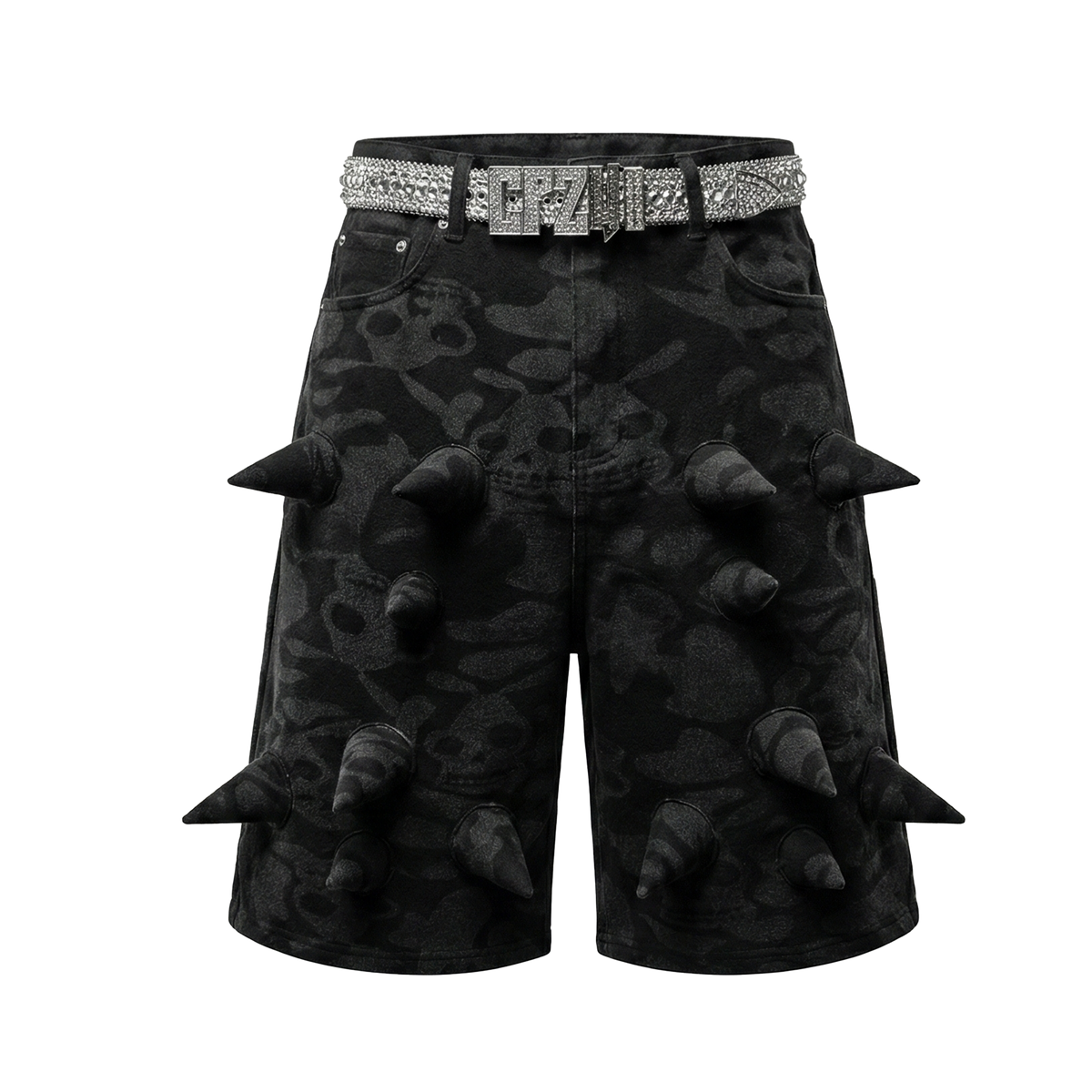 BLACK WIDOW SPIKY JORTS - HELLCANWAIT