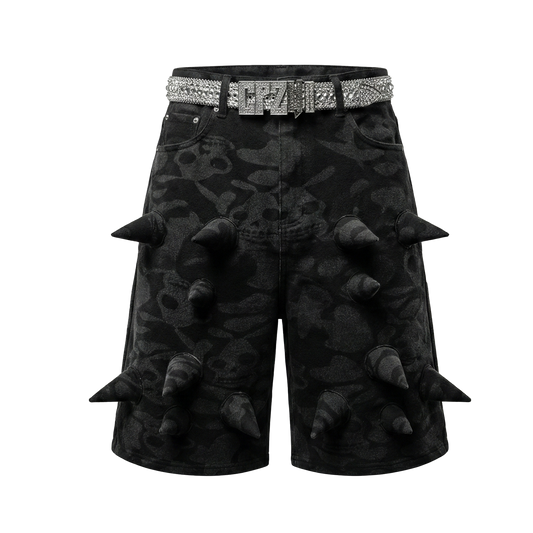 BLACK WIDOW SPIKY JORTS - HELLCANWAIT