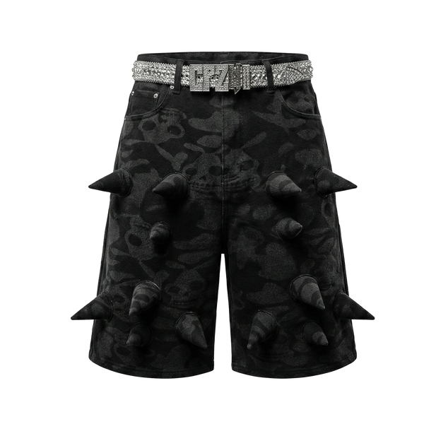BLACK WIDOW SPIKY JORTS - HELLCANWAIT
