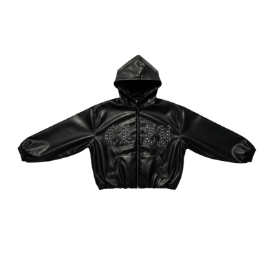 BOMBE À PAILLETTES LEATHER JACKET