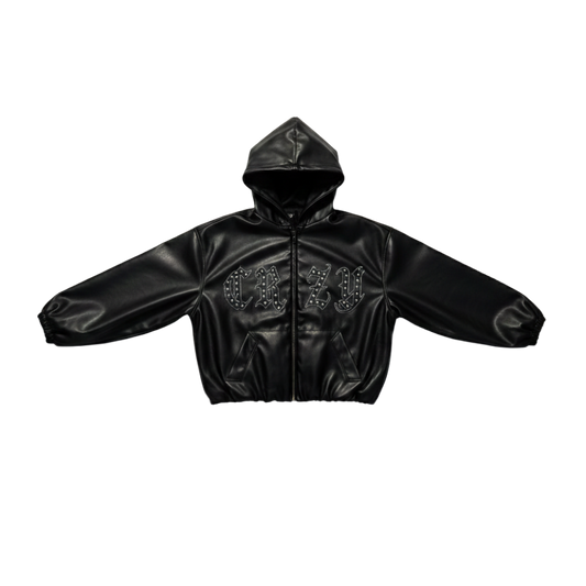 BOMBE À PAILLETTES LEATHER JACKET